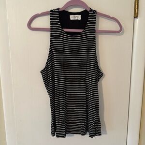 CJLA Eden Black and White Striped Tank Top